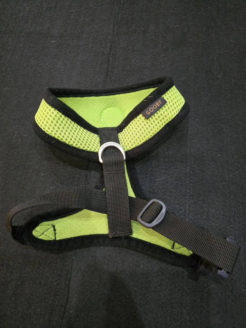 Neon Green Mesh No-Pull Dog Harness with Black Trim #685